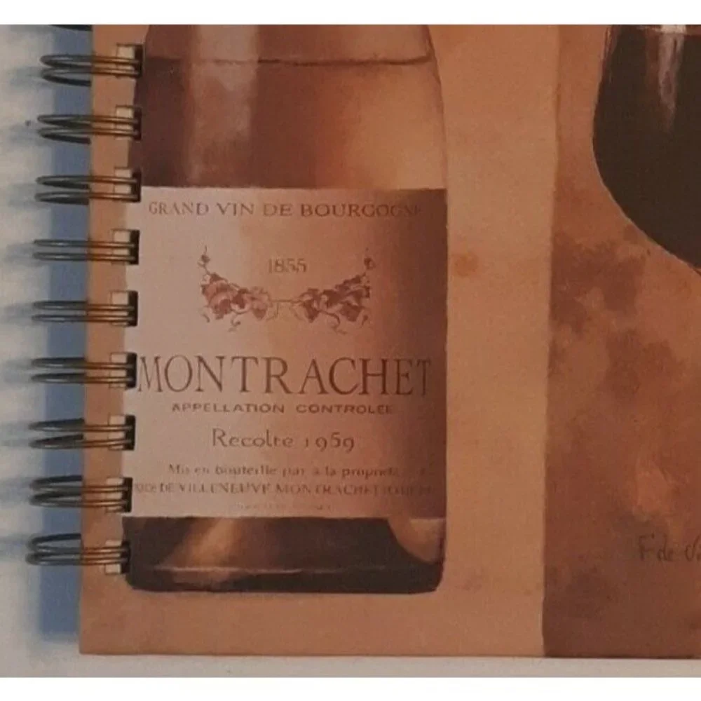 Wine Themed Journal Book Spiral Bound Hardcover